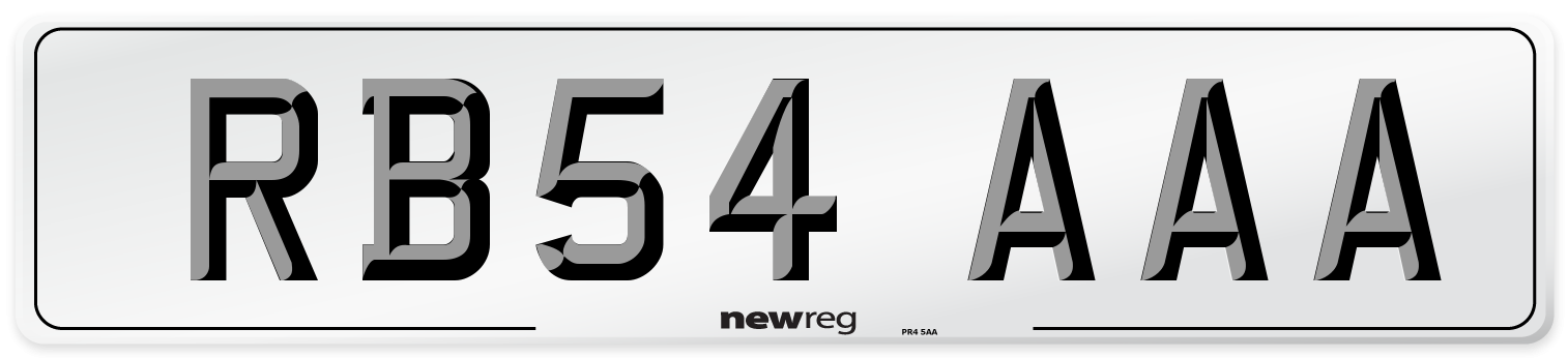 RB54 AAA Number Plate from New Reg